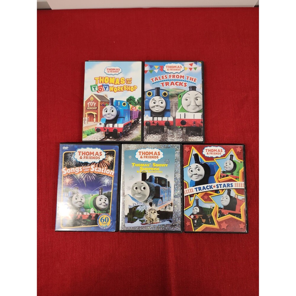 Thomas & Friends DVD Lot of 5 - Track Stars, Snowy Surprise, Songs, Toy Workshop